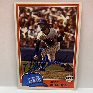 1981 Topps Jeff Reardon Mets #456 In Person Autograph (085)